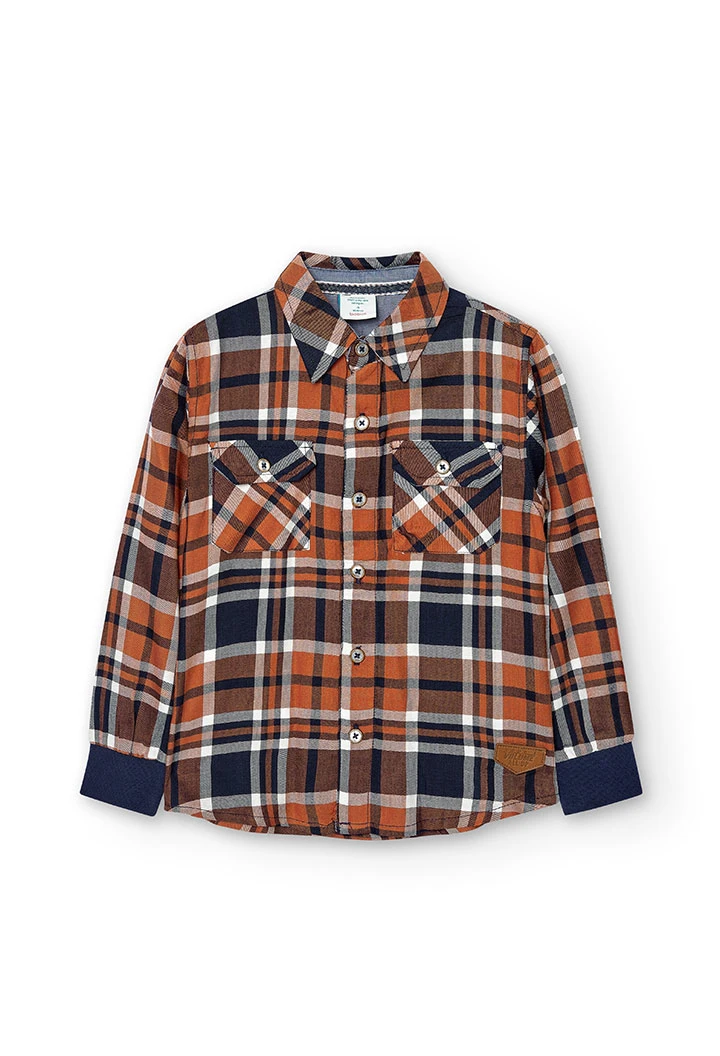 Chemise en popeline a carreaux pour garçon