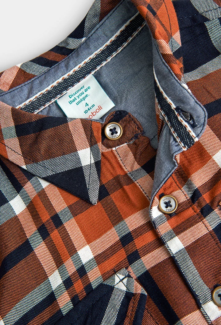 Chemise en popeline a carreaux pour garçon