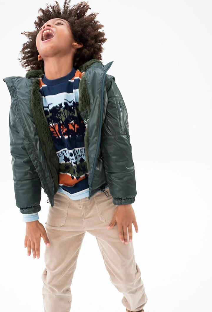 Parka en toile technique pour garçon