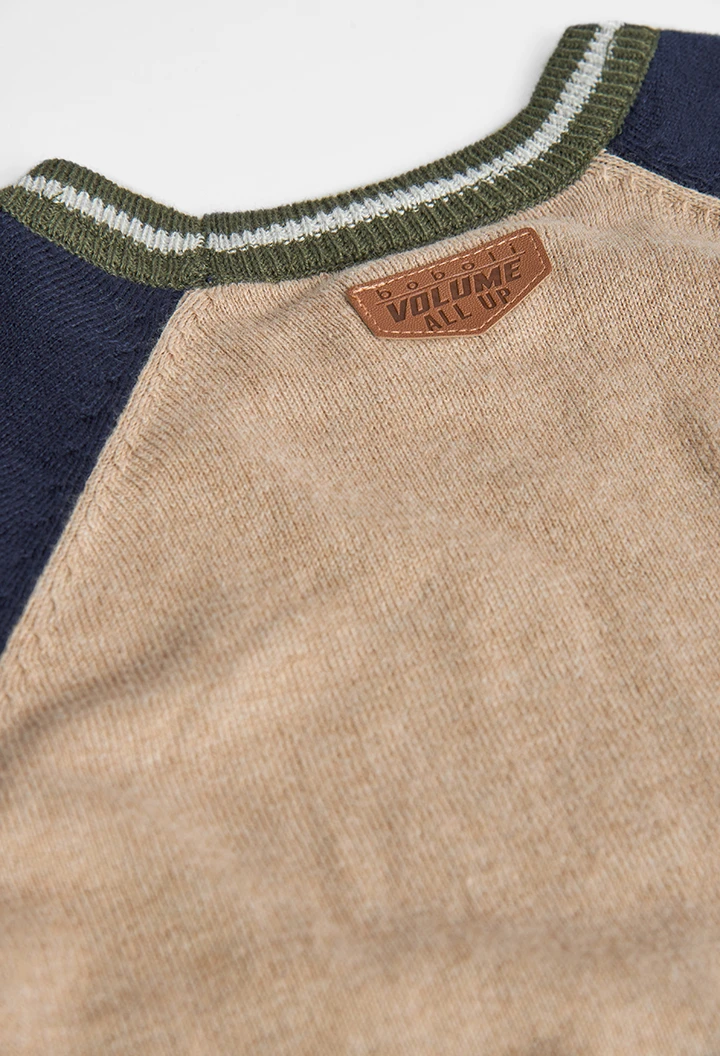 Jersey tricotosa de nen bicolor