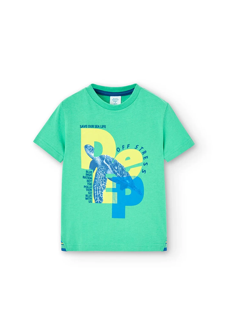 T-shirt tricoté vert pour garçon