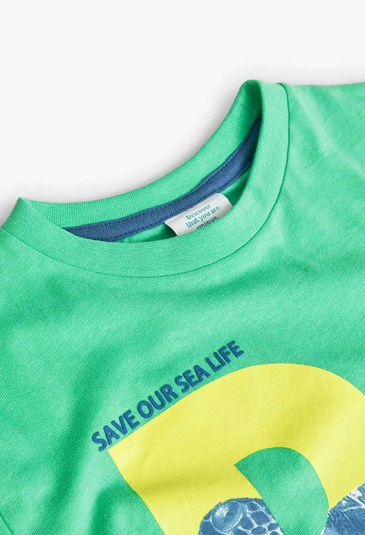 T-shirt tricoté vert pour garçon