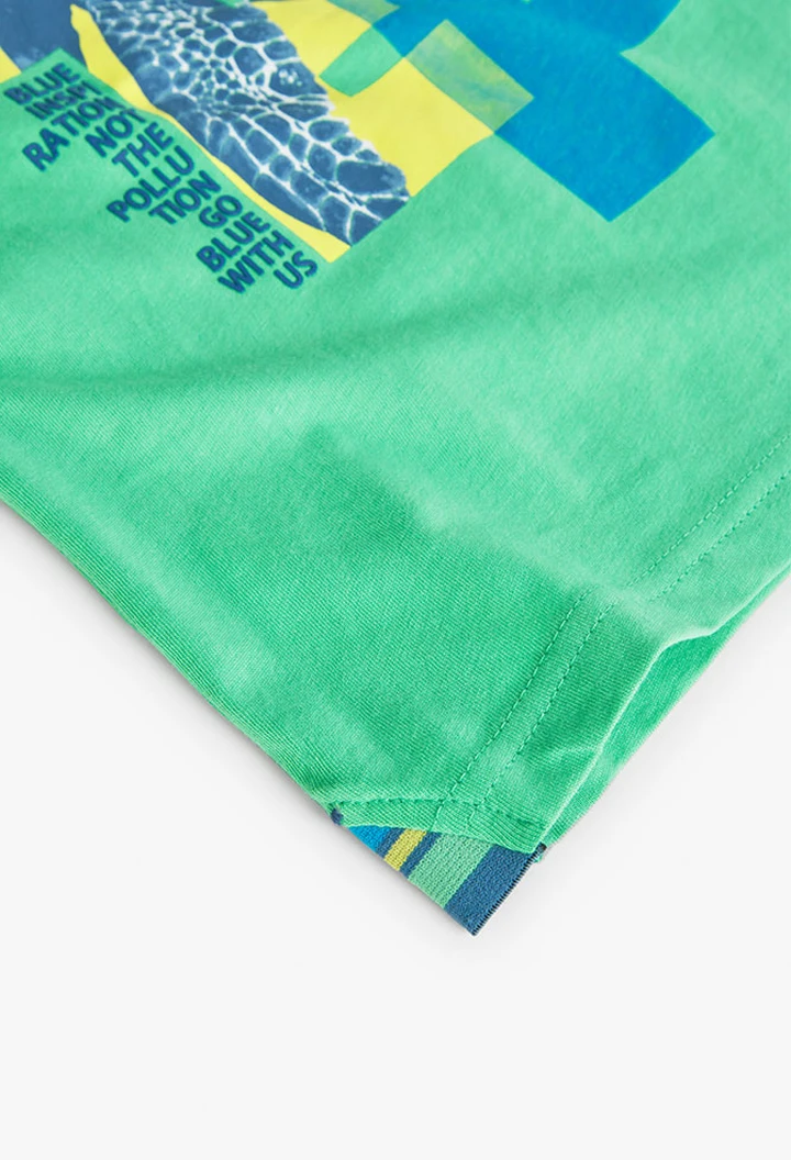 T-shirt tricoté vert pour garçon