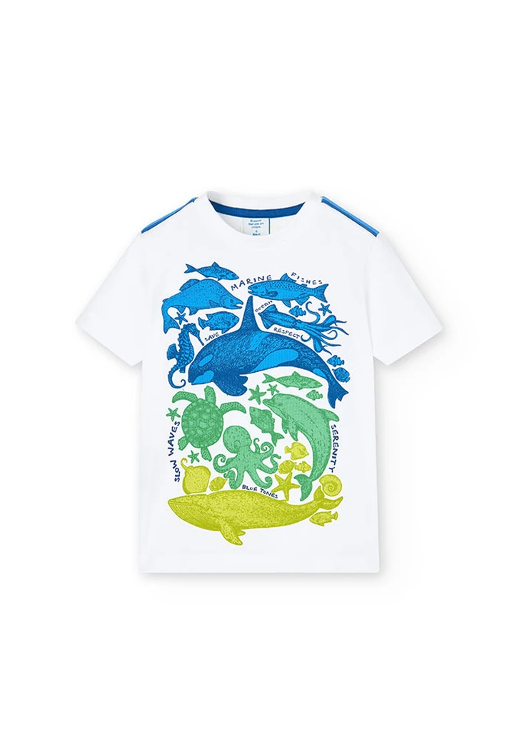 T-shirt tricoté blanc pour garçon
