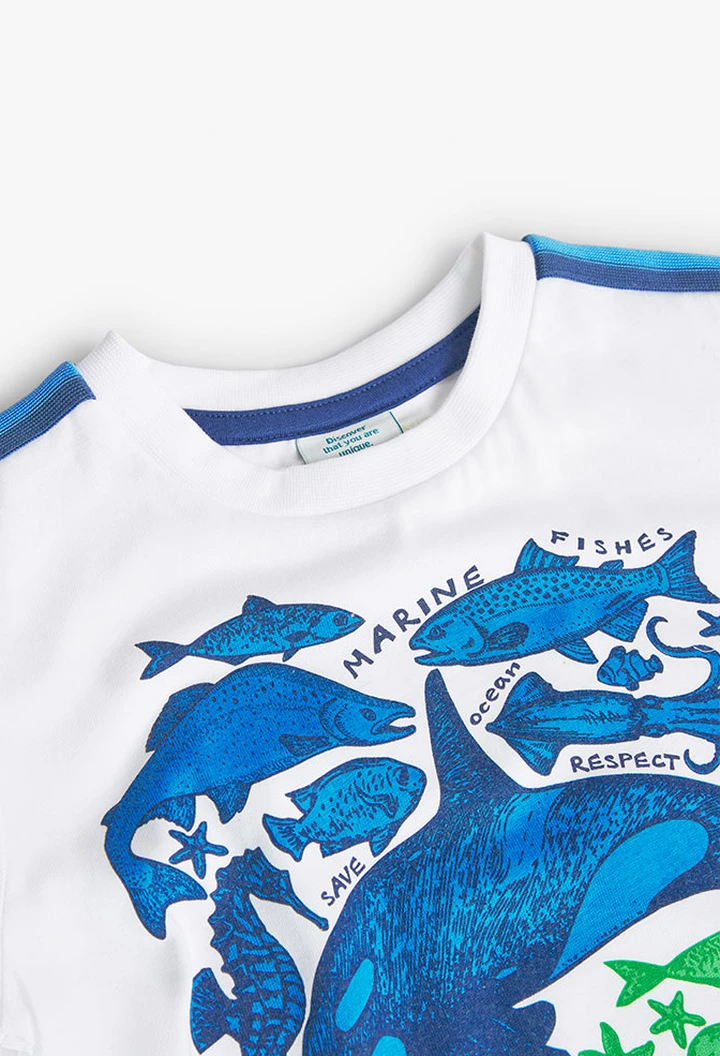 T-shirt tricoté blanc pour garçon