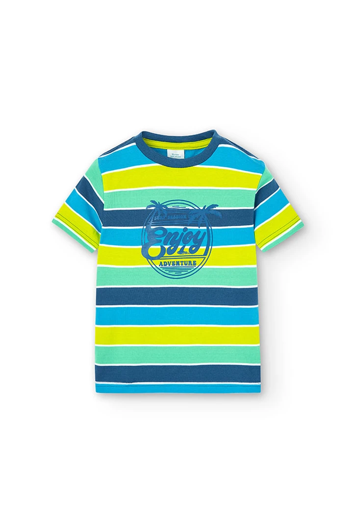 T-shirt tricoté rayé pour garçon