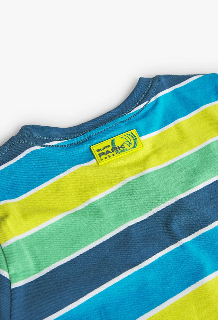 T-shirt tricoté rayé pour garçon