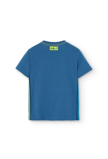 Camiseta de punto de niño en color azul