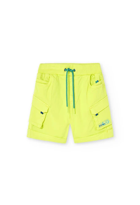 Boy's green gabardine bermuda shorts