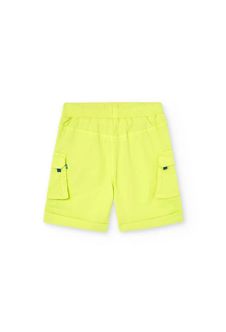 Boy's green gabardine bermuda shorts