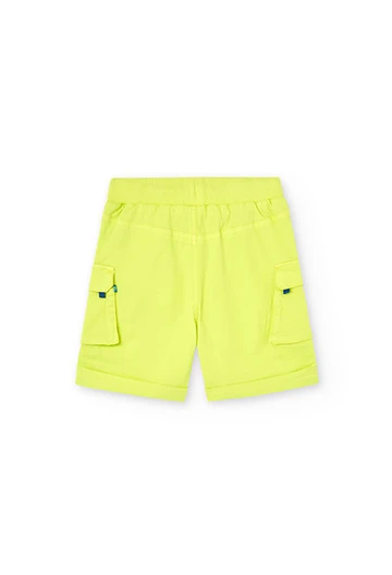 Gabardine-Bermuda-Shorts für Jungen, in Farbe Grün