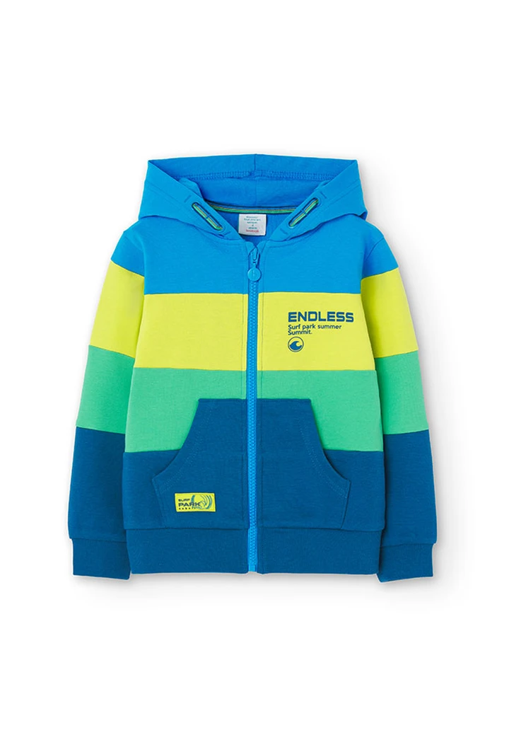 Veste molleton à capuche pour garçon en bleu