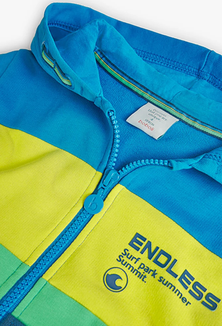 Veste molleton à capuche pour garçon en bleu