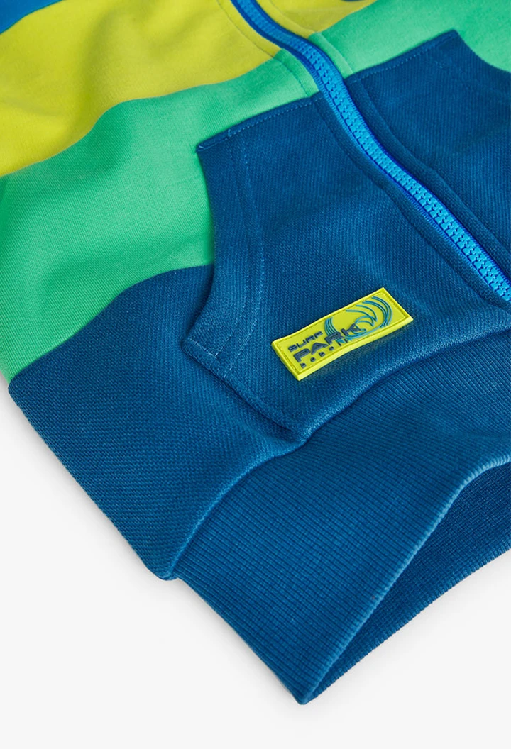 Veste molleton à capuche pour garçon en bleu