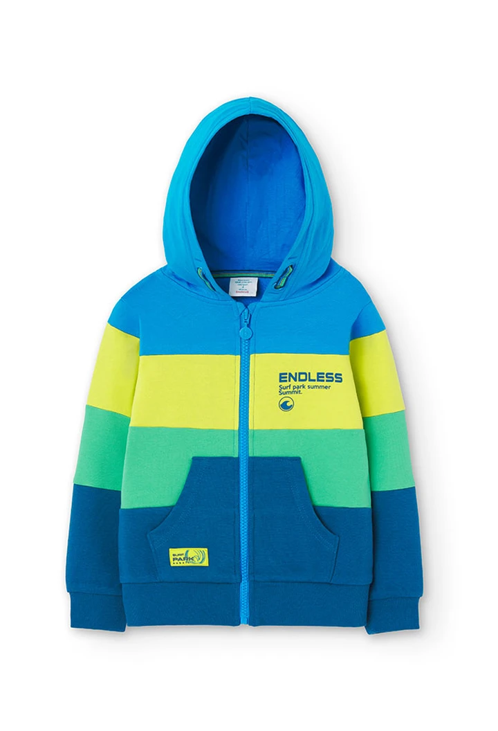 Veste molleton à capuche pour garçon en bleu