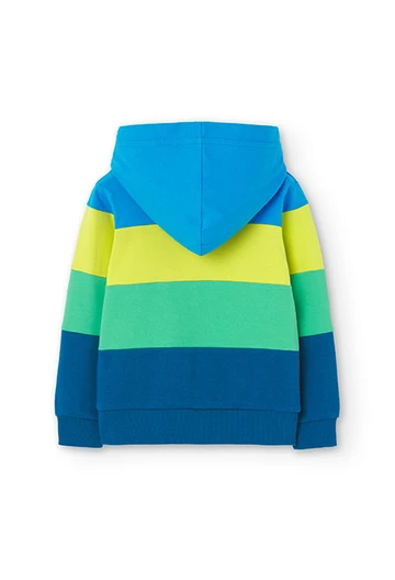 Fleece-Jacke für Jungen mit Kapuze in Farbe Blau