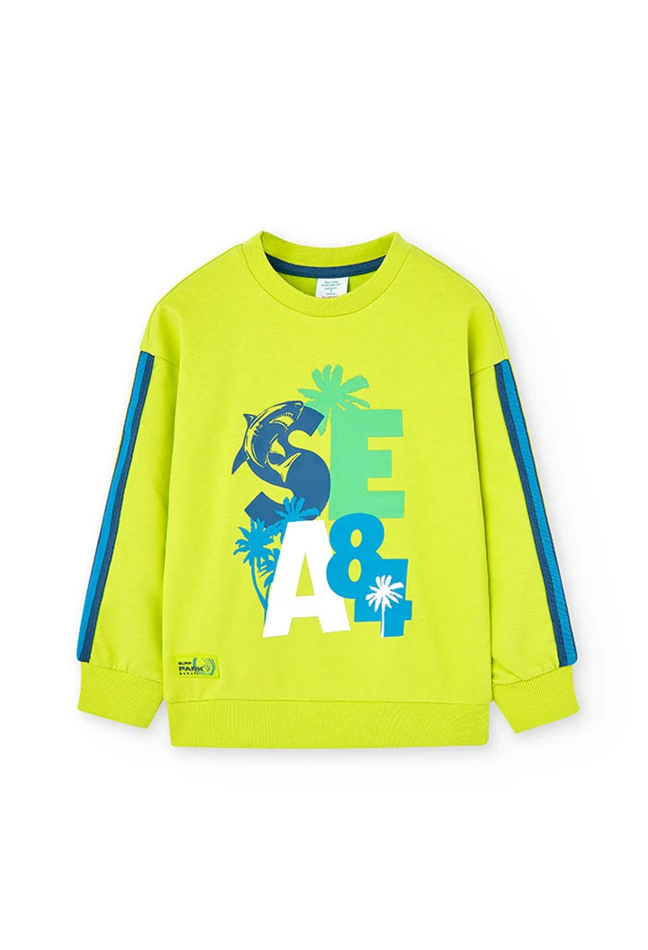 Green boy's plush sweatshirt