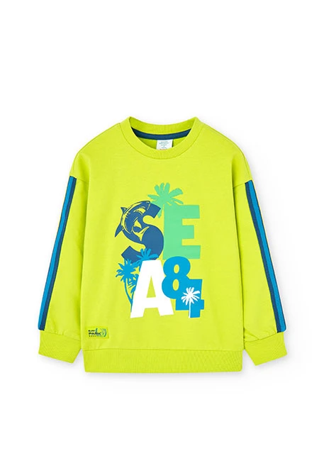 Sweatshirt de felpa de menino de cor verde