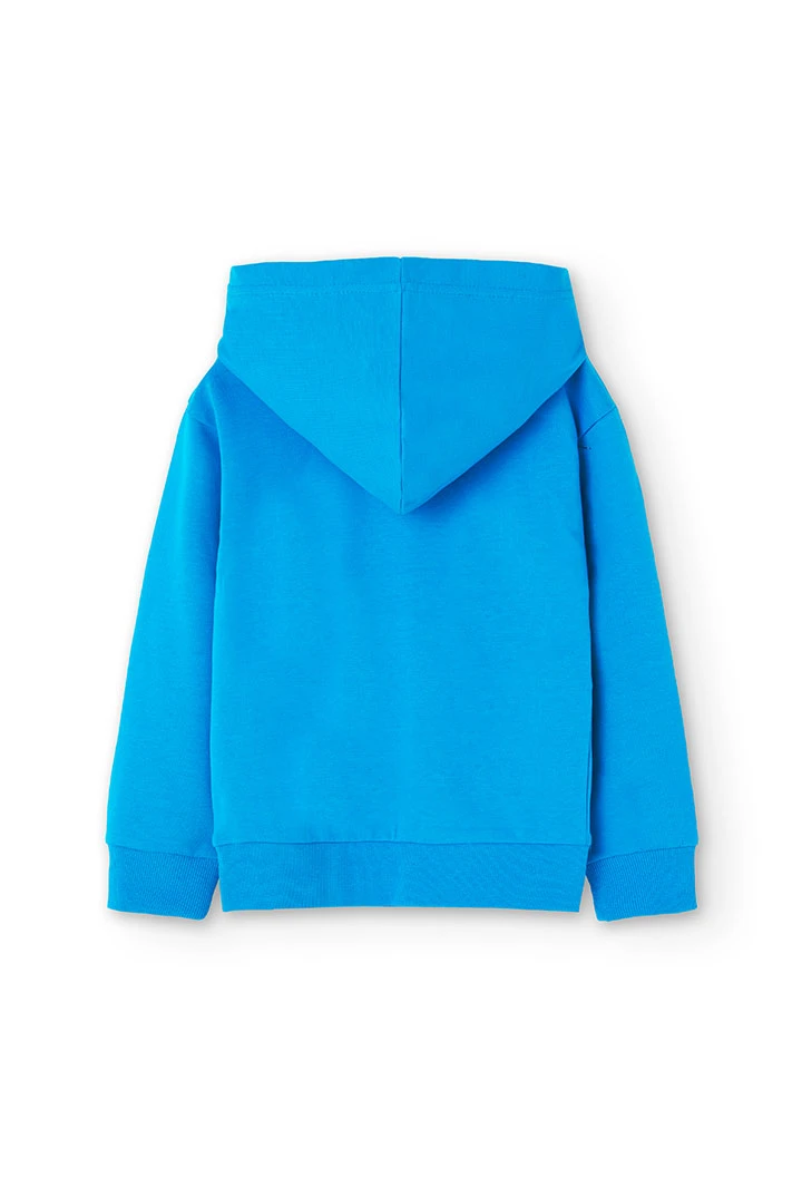 Sudadera de felpa con capucha de niño en azul