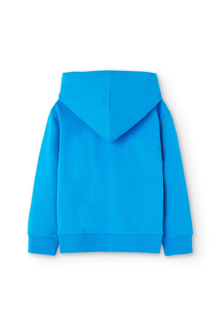 Sweat à capuche en molleton pour garçon en bleu