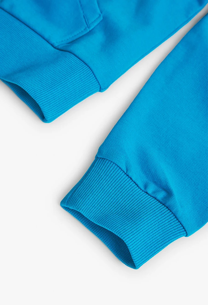 Sweat à capuche en molleton pour garçon en bleu