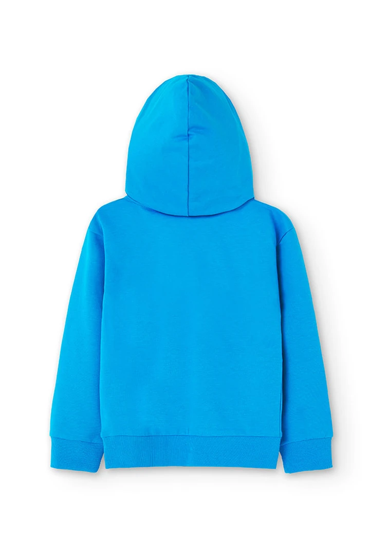 Sweat à capuche en molleton pour garçon en bleu