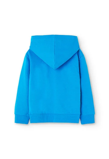 Sudadera de felpa con capucha de niño en azul