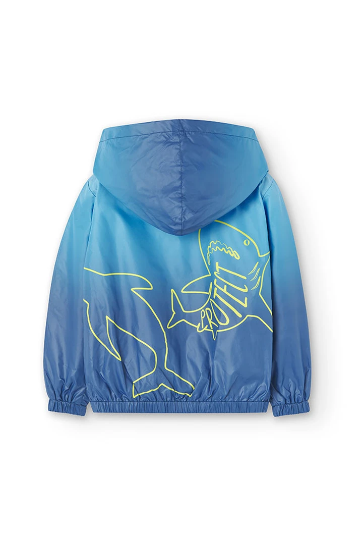 Parka garçon en tissu technique bleu