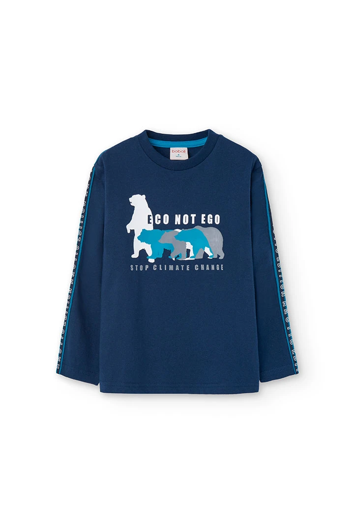 T-shirt en tricot pour enfant en bleu marine