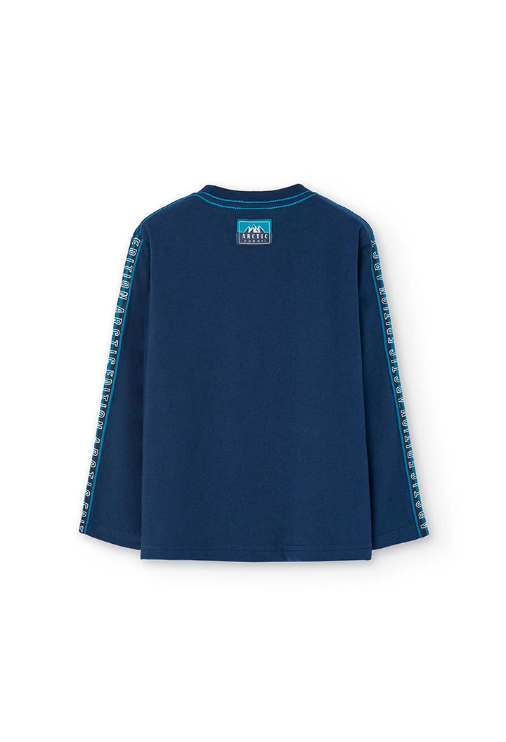 Camiseta de punto de niño en azul marino