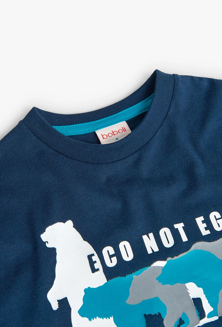 T-shirt en tricot pour enfant en bleu marine