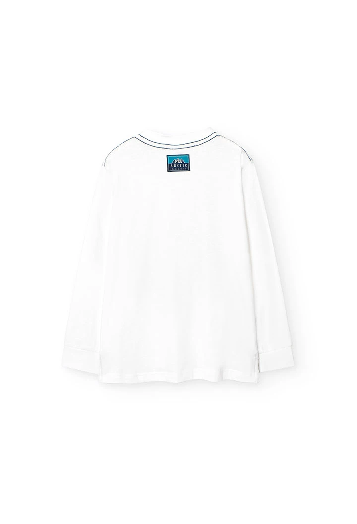 T-shirt en tricot pour enfant avec imprimé en blanc