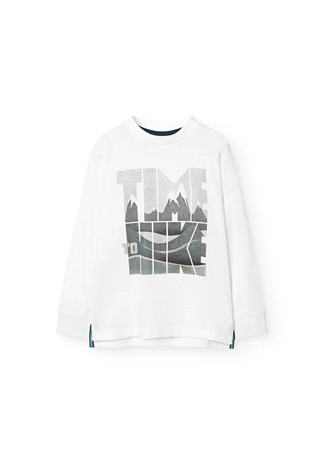 T-shirt en tricot pour enfant avec imprimé en blanc