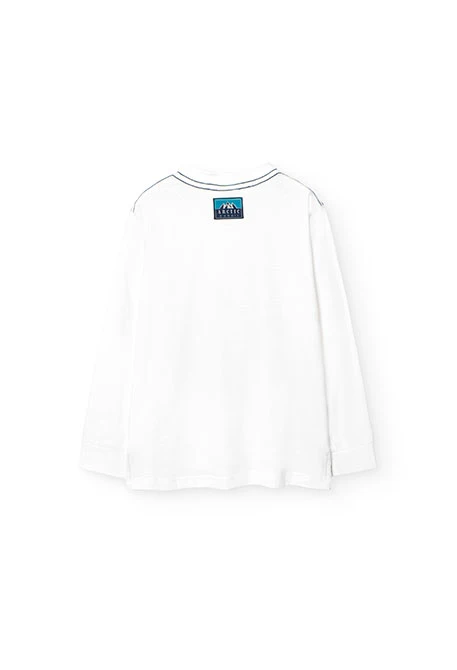 T-shirt en tricot pour enfant avec imprimé en blanc