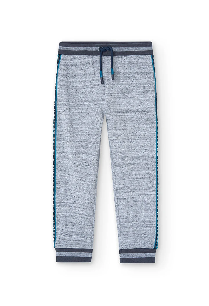 Pantalón de felpa para niño en gris claro