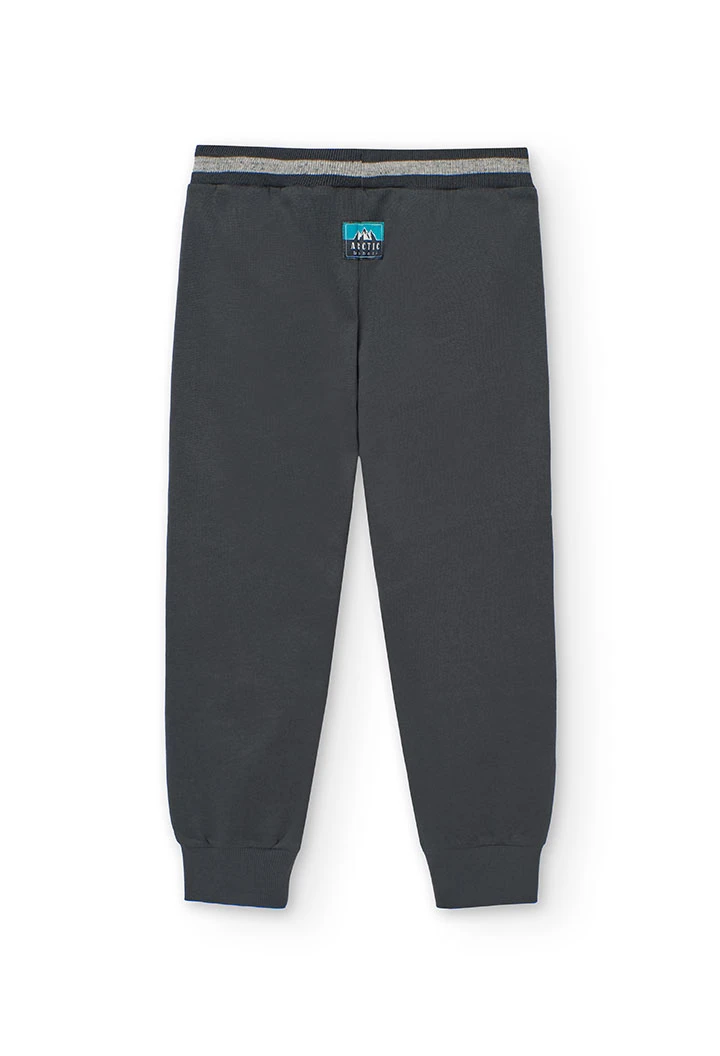 Dark grey fleece trousers for boys