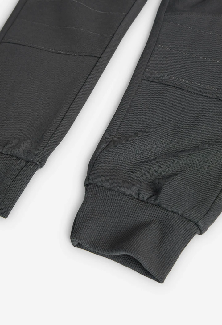 Pantalon en molleton pour garçon en gris foncé