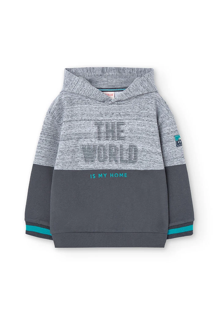 Sweat-shirt en molleton pour enfant en tons gris