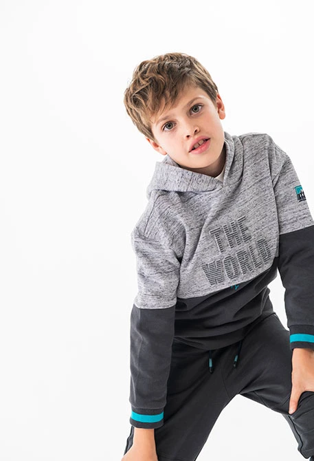 Sweat-shirt en molleton pour enfant en tons gris