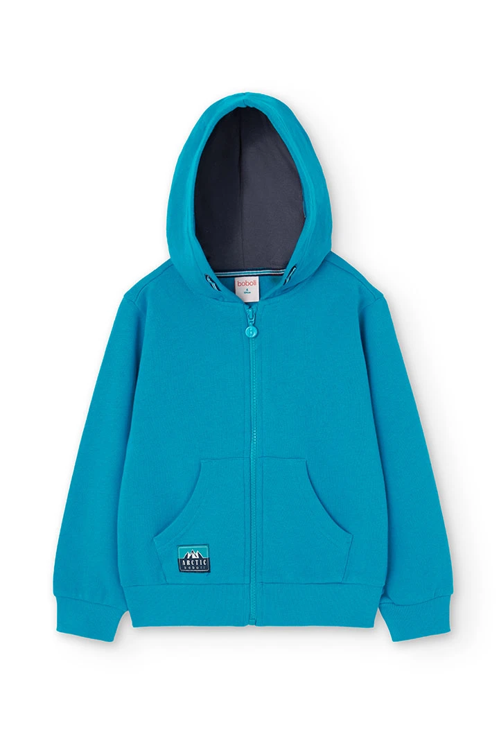 Sky blue fleece jacket for boys