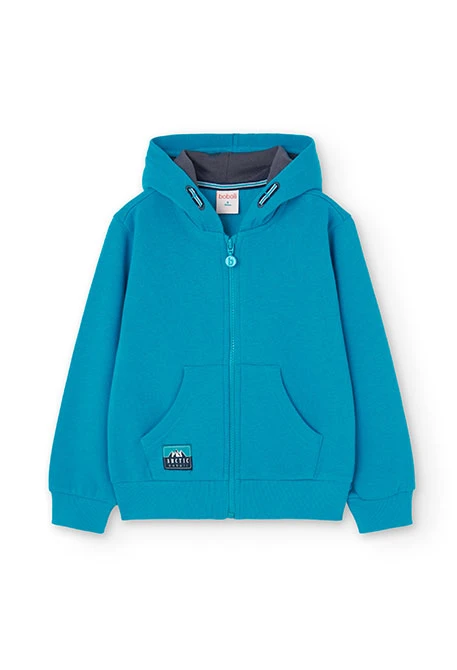 Sky blue fleece jacket for boys