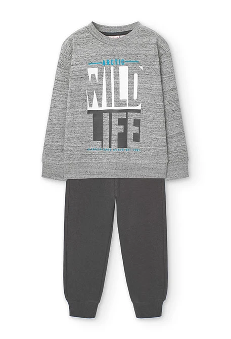 Conjunto de niño con estampado en gris