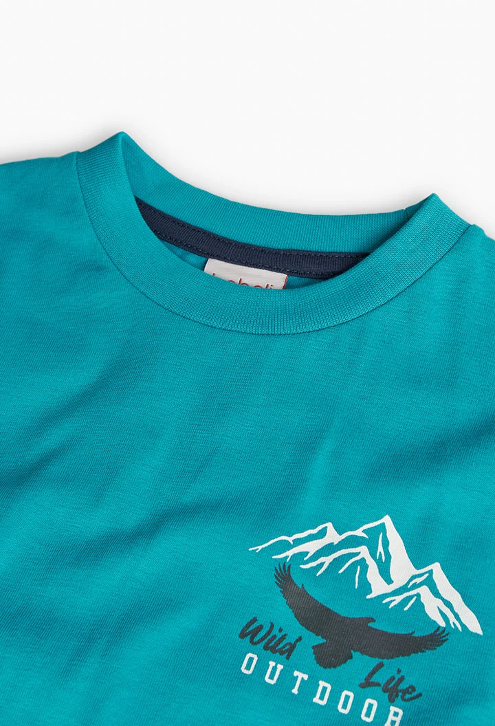 Camiseta de niño estampada en azul cielo