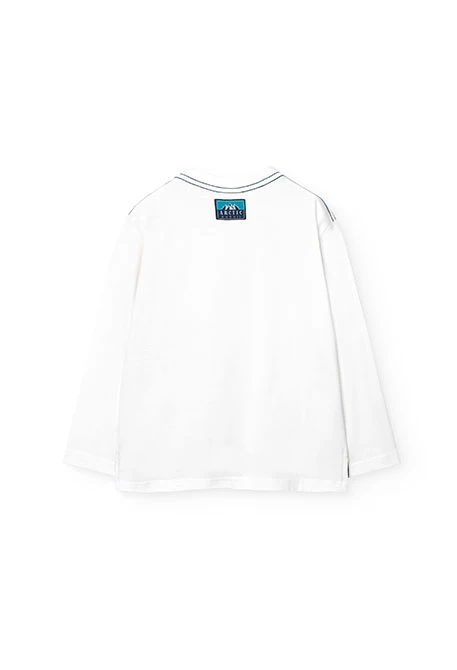 T-shirt pour garçon avec imprimé en blanc