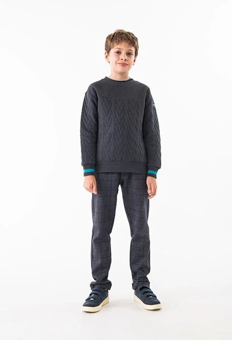 Boy\'s dark grey knit trousers