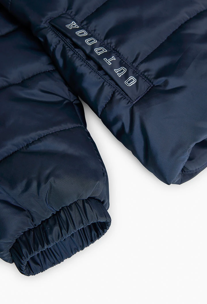 Boy's technical parka in navy blue