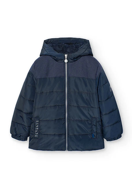 Boy's technical parka in navy blue