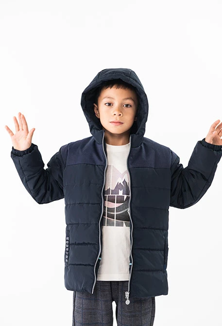 Boy's technical parka in navy blue