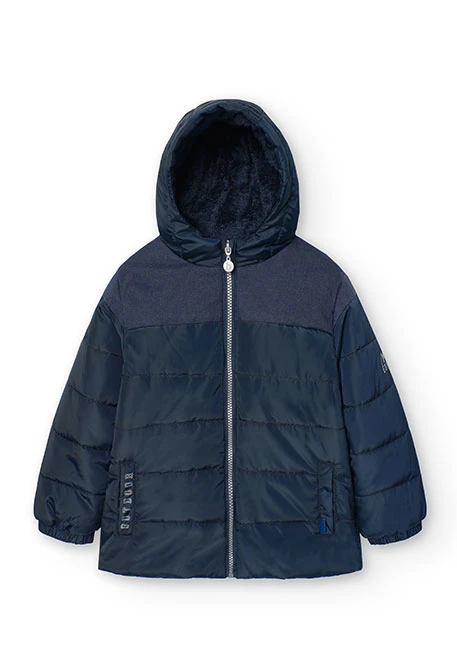 Boy's technical parka in navy blue