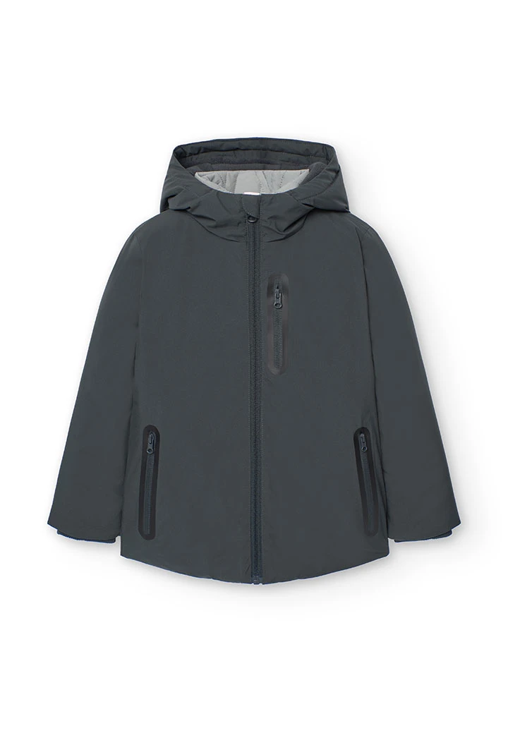 Parka tecnico da bambino in grigio